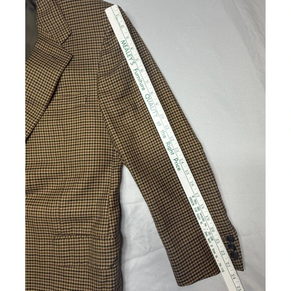 Sulka 100% Cashmere Sport Coat 52R Made in Italy, Brown Houndstooth, Double Vent